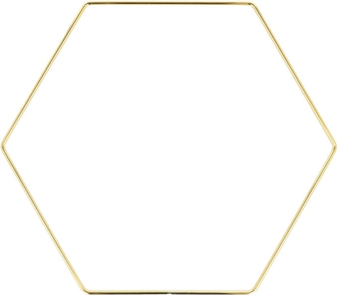 Gouden zeshoek 25x21,8 cm in metaal - Artemio