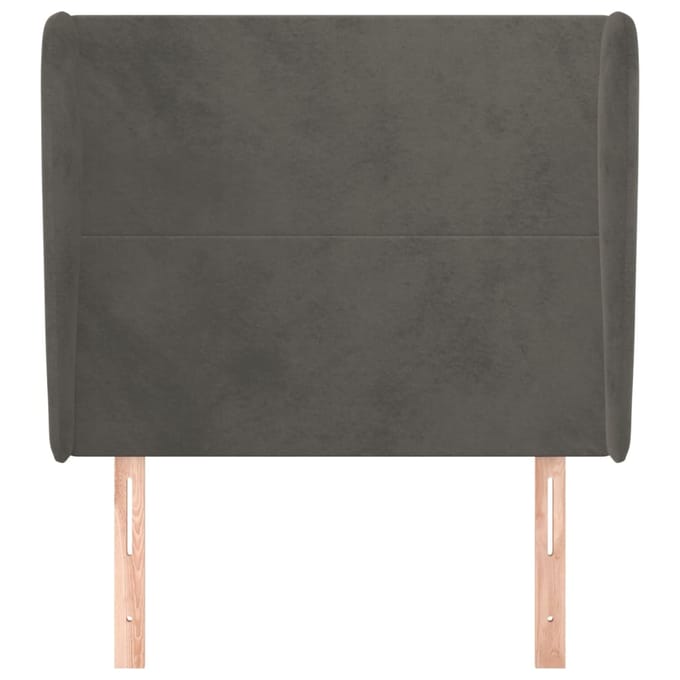 vidaXL - Hoofdbord - met - randen - 103x23x118/128 - cm - fluweel - donkergrijs