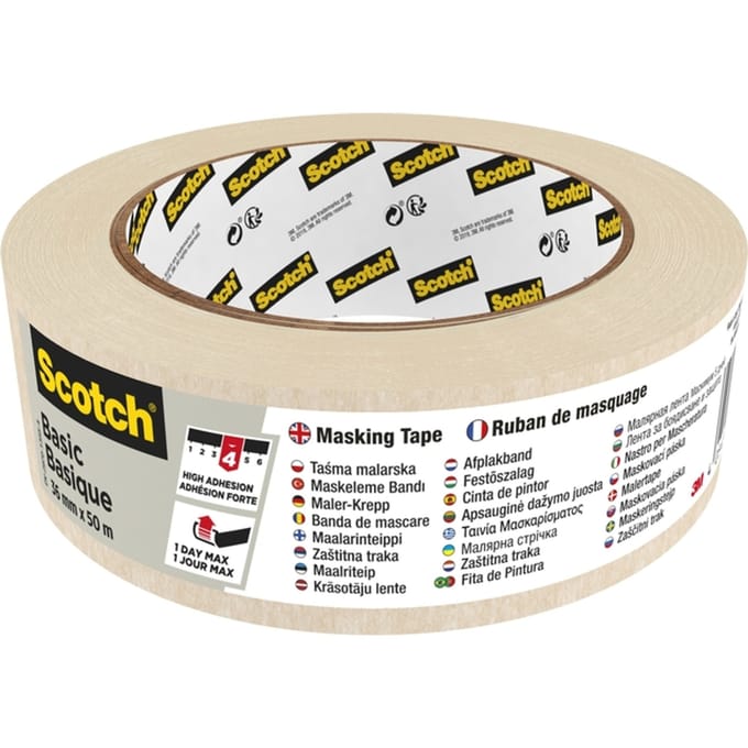 Afplaktape scotch basic 36mmx50m beige | 1 stuk