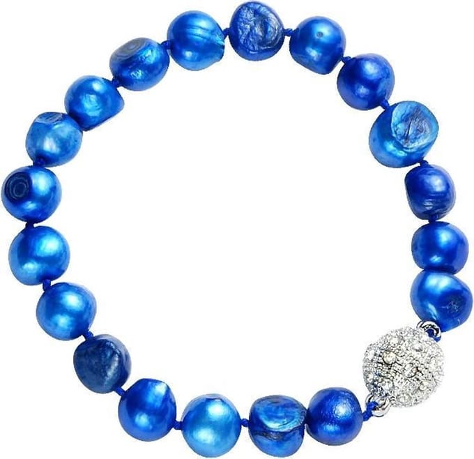 Behave - armband met parels - blauw accent - feestelijk detail