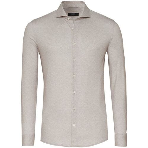 Desoto Luxury Overhemd Subtle Herringbone Shark Collar Zand / male