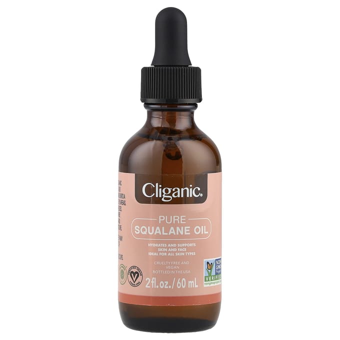 Cliganic, pure squalane oil, 2 fl oz (60 ml) black