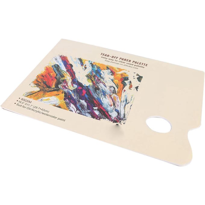 A3 Afscheurbaar Papieren Palet Wegwerp Kleurmengpapier voor Aquarel Olieverf Gouache white