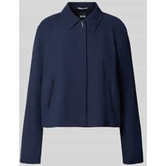Regular fit korte blazer van pure viscose