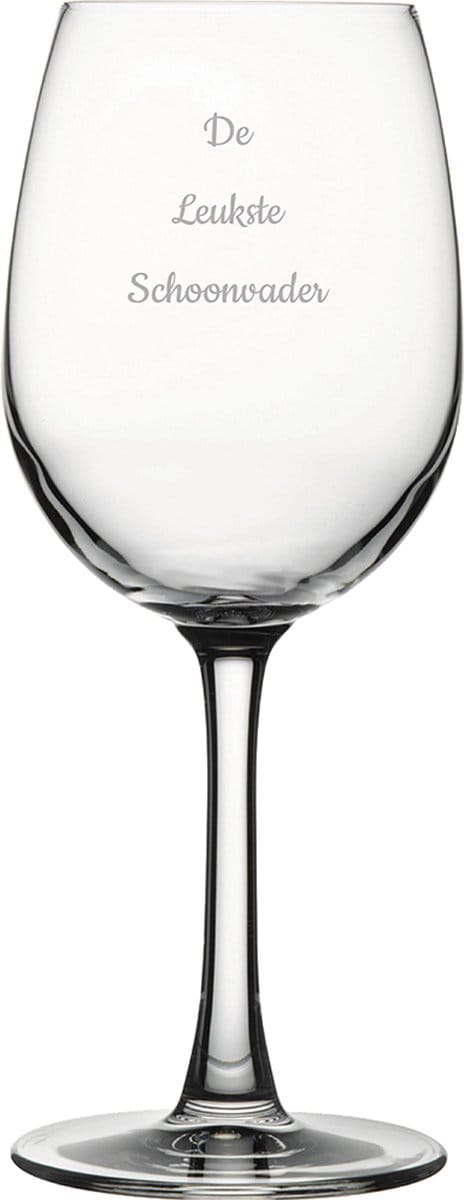 Gegraveerde witte wijnglas 36cl De Leukste Schoonvader