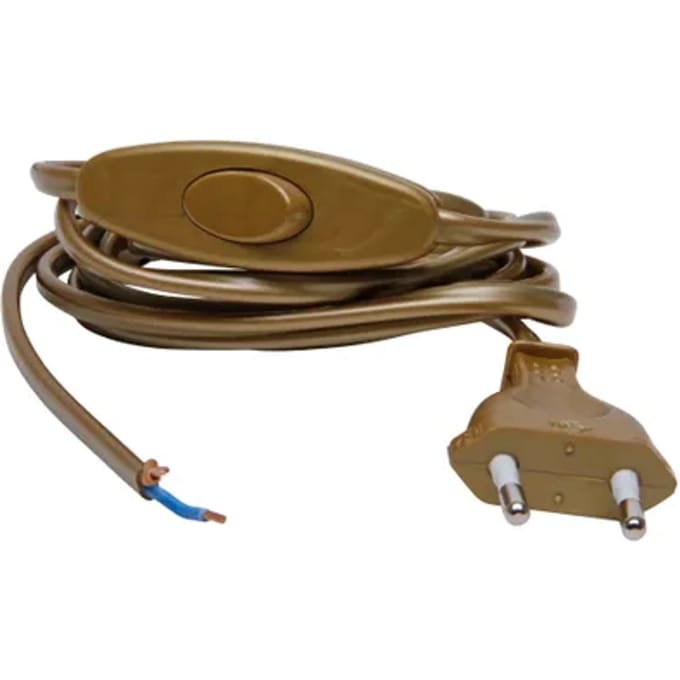 Kopp Aansluitkabel Met Eurostekker En Snoerschakelaar - Goudbrons