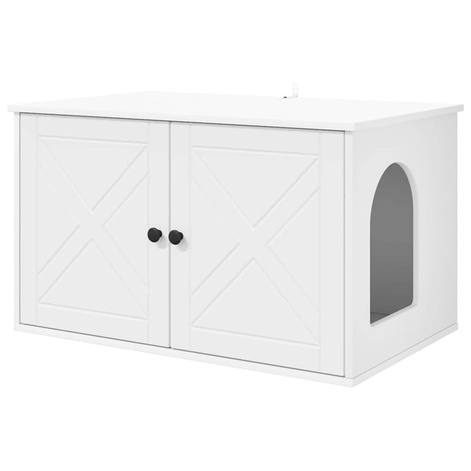 Maison pour Chat Blanche 85 x 55 x 50,5 cm Bois d'Ingénierie