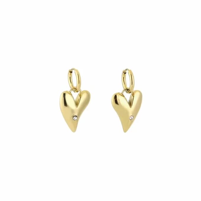 Bijoutheek Oorhangers Hart Zirkonia Goud