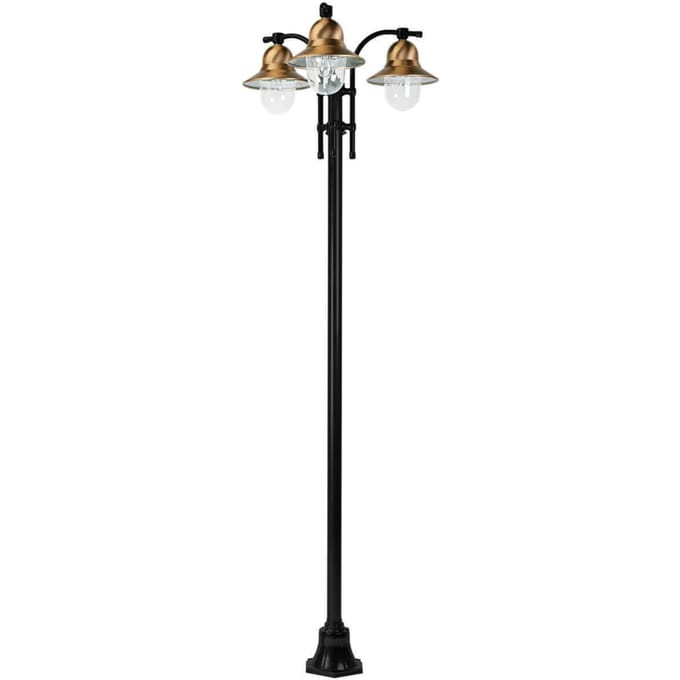 K.S. Verlichting 3-lamps lantaarnpaal Toscane, zwart