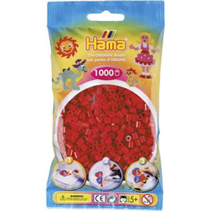 Hama Kralen 1000st nr. 22 donkerrood Strijkkralen & -parels