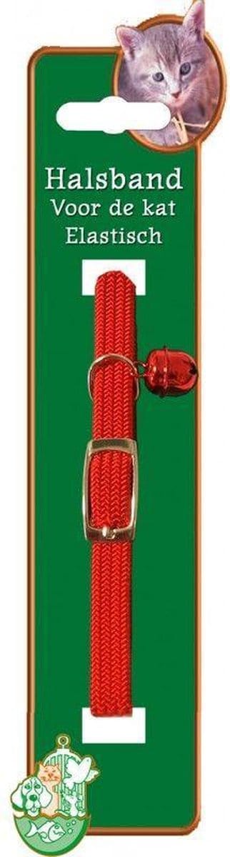 Kattenhalsband elastisch rood 1 x 24cm
