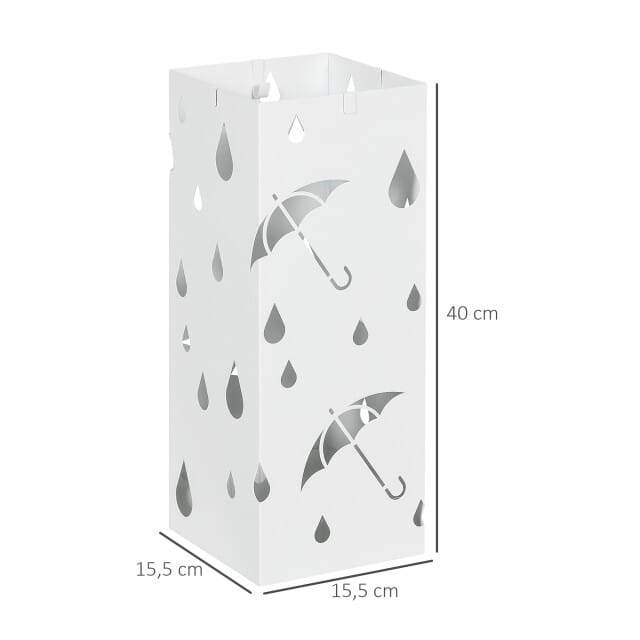 4goodz Paraplustandaard Staal - 4 Haken - Wateropvangbak - Staal - Wit
