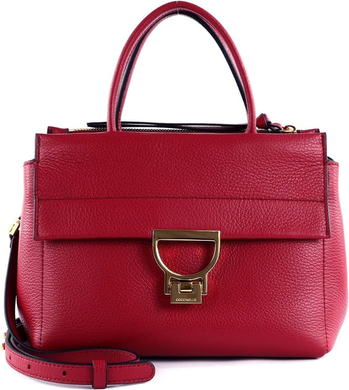 COCCINELLE Leren handtas schoudertas Arlettis Handbag Grained Leather Sangria (rood)paars