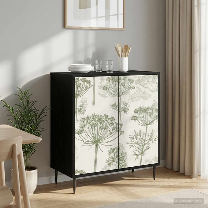 vidaXL - Dressoir - GOTHA - Zwart - eiken - 69 - x - 33 - x - 76 - cm - Bewerkt - hout