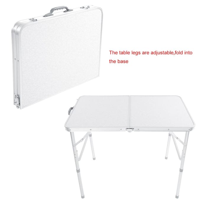 Opvouwbare Klaptafel Bureau Camping Buiten Tuin Picknick Aluminiumlegering zwart
