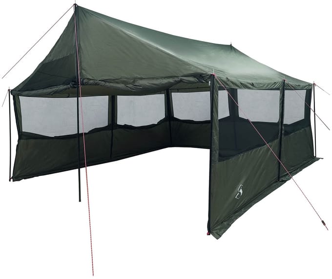 vidaXL - Familietent - Legergroen - 600 - x - 402 - x - 268 - cm - Polyester - en - Staal
