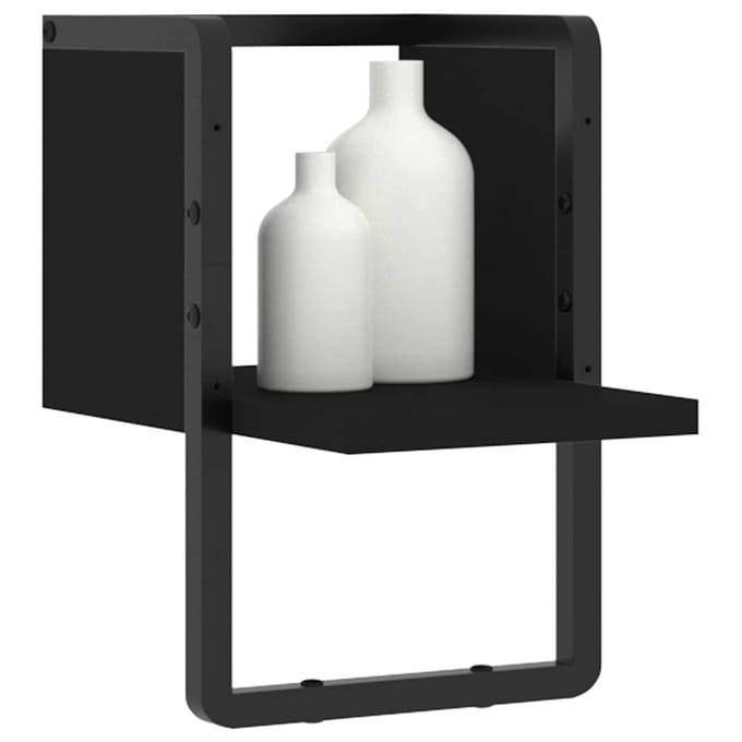 vidaXL - Wandschap - met - stang - 20x25x30 - cm - zwart