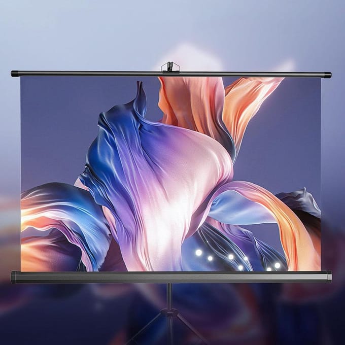 Projectiescherm - Filmdoek - Thuisbioscoop Ervaring - Zelfvergrendelend - 72 inch - Metaal