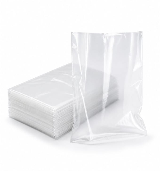 Inpakr Transparante LDPE Zakken met Zijvouw - 1000 Stuks - 14 x 5 x 50 cm - 20 Micron