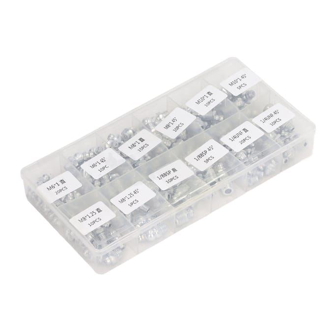 130 stuks Hydraulische Smeernippel 12 Soorten SAE Zerk Smeernippel Assortiment