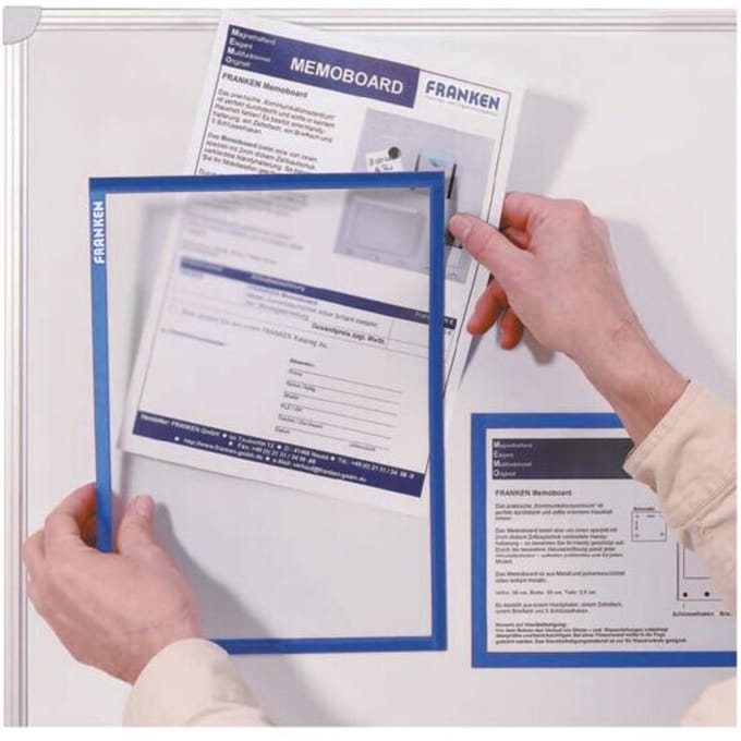 FRANKEN magnetische zak FRAME IT X-tra!Line, DIN A4, blauw