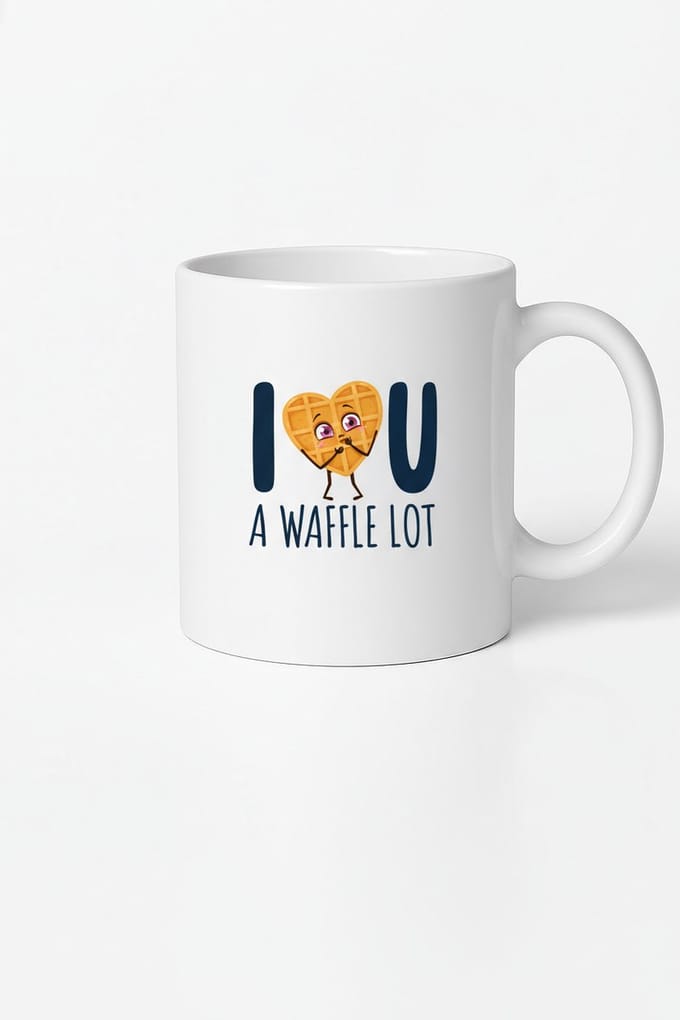 Lieve Wafel Mok 'I  U A WAFFLE LOT' - Grappig en Romantisch Cadeau