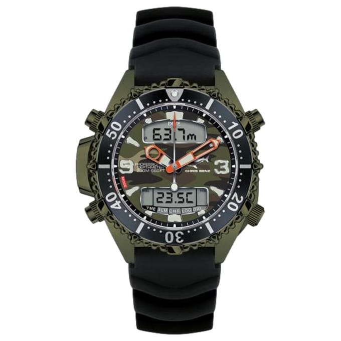 Chris Benz - CB-D200X-C-KBS - Duikershorloge - Unisex - Quartz