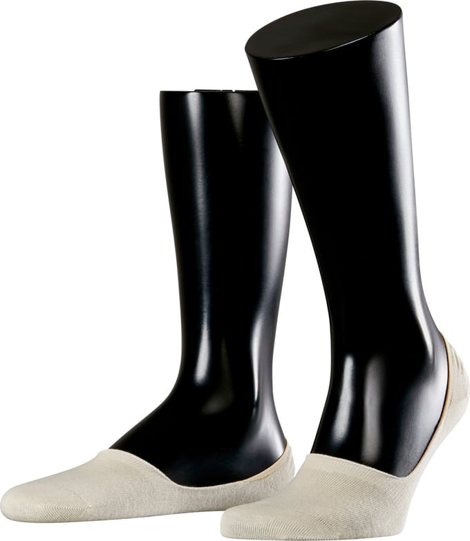 Esprit Basic Uni 2-Pack onzichtbar eenkleurig katoen multipack footies heren beige - maat 43-46