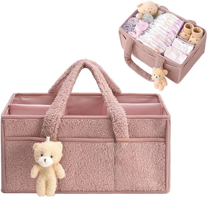 Multifunctionele Babyluier Caddy Organizer met Handgrepen en Vakken