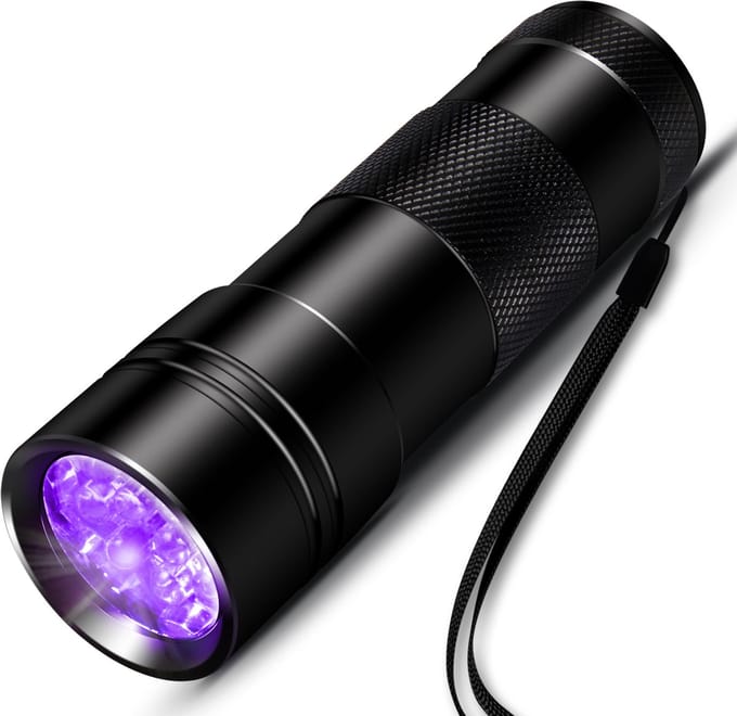 UV-zaklamp met 12 LED's 395 nm Zwart
