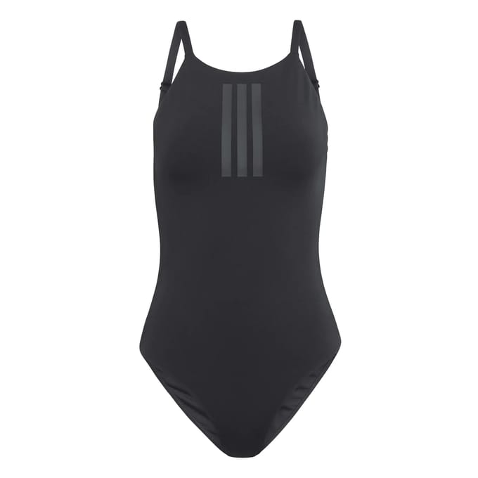 Adidas Sportswear Iconisea Geribbeld Badpak Met Cups En Dunne Bandjes - Dames - Bruin