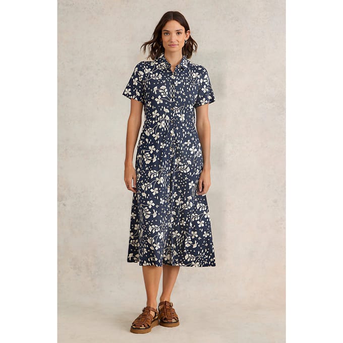 White Stuff Rua Jersey Shirt Dre Navy Printed Größe: 6 REGULAR | Blusenkleider Outlet | Damen | Blau