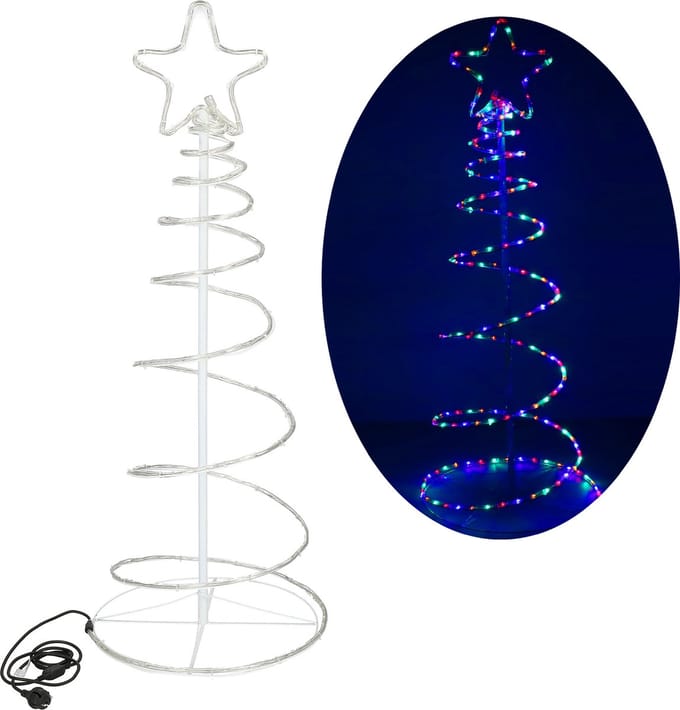 Springos LED Kerstboom | Kerstverlichting Figuur | Binnen & Buiten | Kerstboom | 135 cm | 192 LED | Multicolor