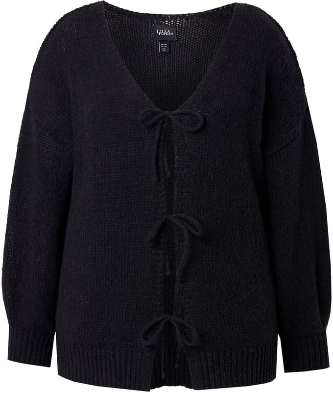 MIAMODA - Dames - Vest loose fit striksluiting - Zwart - Maat 46+