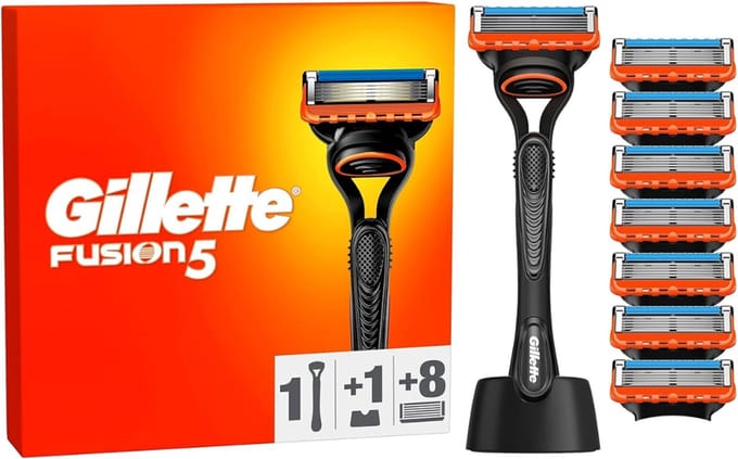 Gillette Fusion5 Scheersysteem - 1 Handvat, 8 Navulmesjes & Scheermeshouder