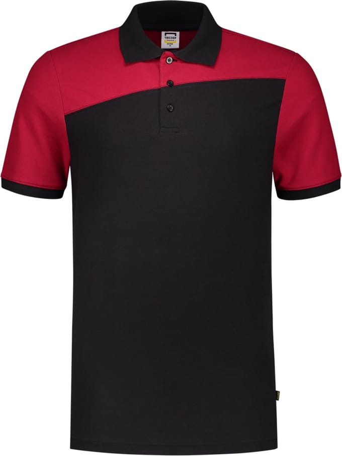 Tricorp 202006 Poloshirt Bicolor Naden - Zwart/Rood - 7XL