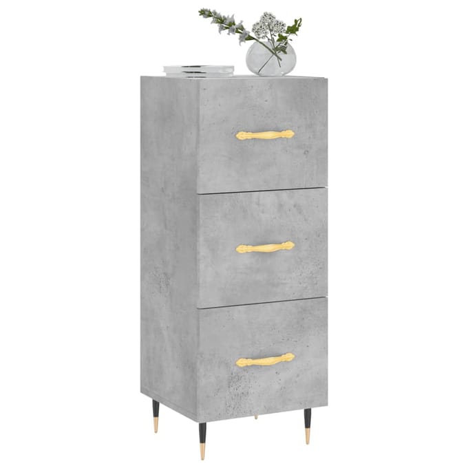 vidaXL - Dressoir - 34,5x34x90 - cm - bewerkt - hout - betongrijs