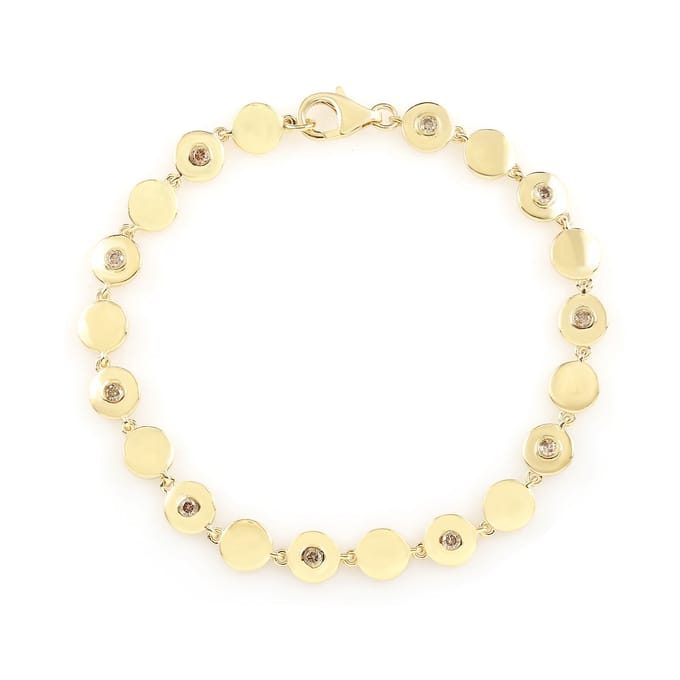 Chique Chocolade Diamant Vergulde Armband