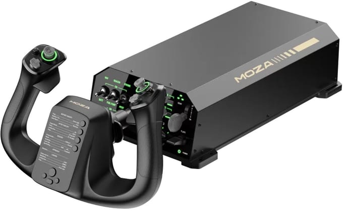 MOZA MFY Yoke + AY210 Force Feedback Yoke Base – Complete Flight Simulator Set voor PC – 9Nm FFB – Microsoft Flight Simulator & X-Plane