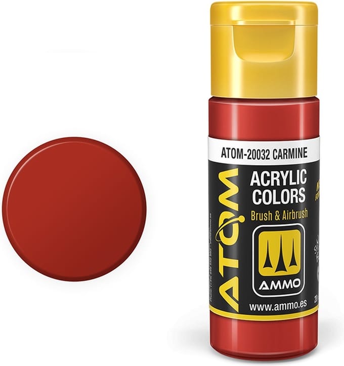 AMMO by Mig Jimenez Hobbyverf Acrylverf - MIG 20032 ATOM - Carmine - Acryl - 20ml Verf flesje - 20 ml