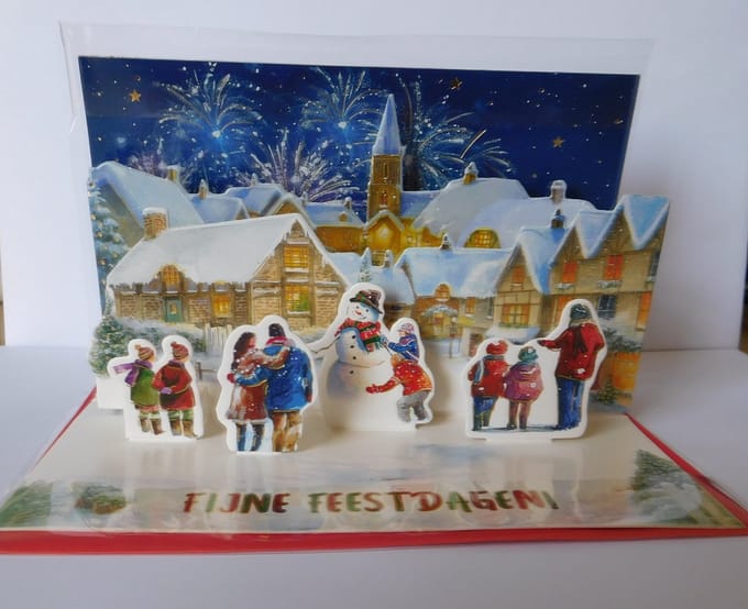 Kerstkaarten pop-up / opzet 3 stuks Nr. 121