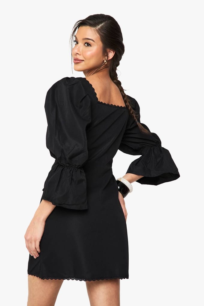 boohoo Dames Haak & Oog Korsetjurk | Black | Maat: 8