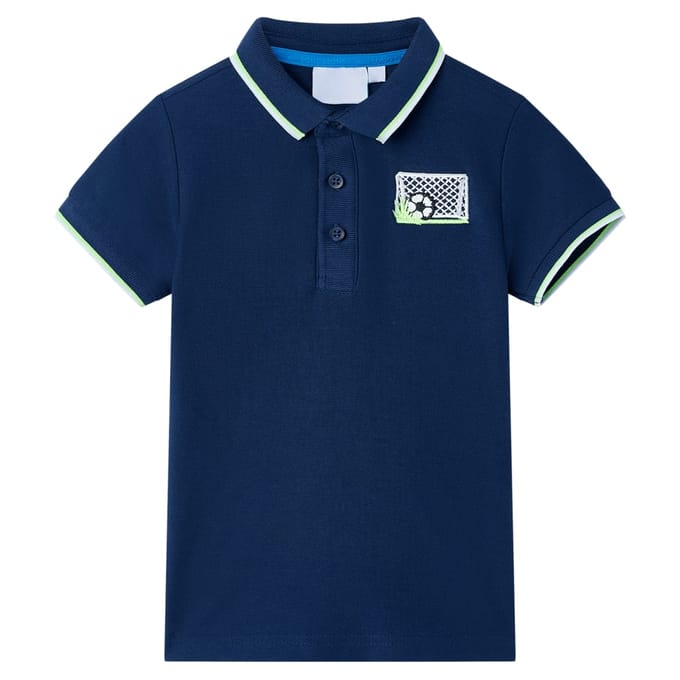 vidaXL Kinderpoloshirt 128 marineblauw