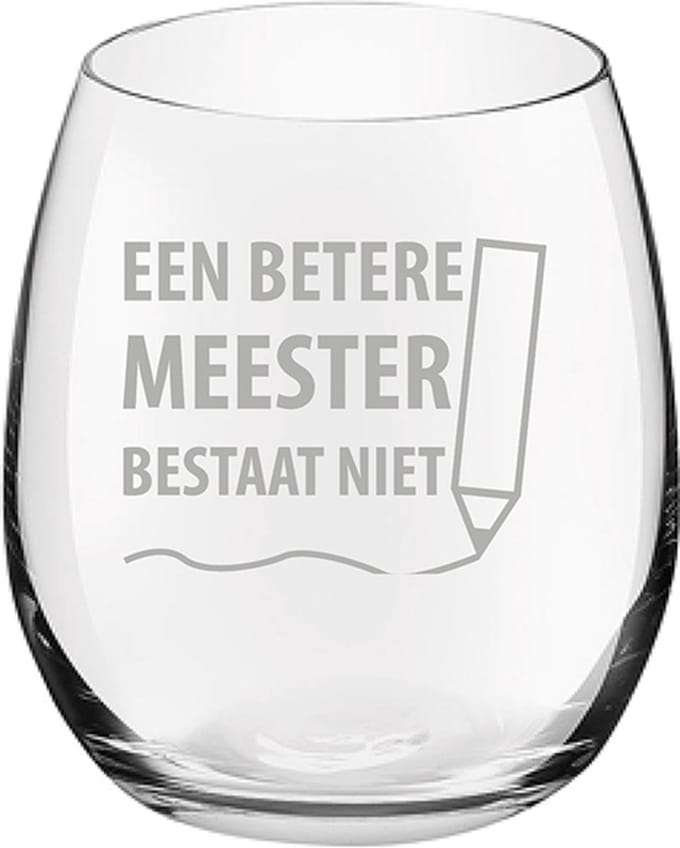 Gegraveerde Drinkglas 39cl een betere meester bestaat niet
