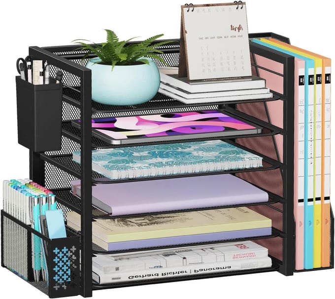 Bureau Organizer - Documentenhouder - Bureau Opruimen - Zes Lagen - 5 Lagen - Zwart