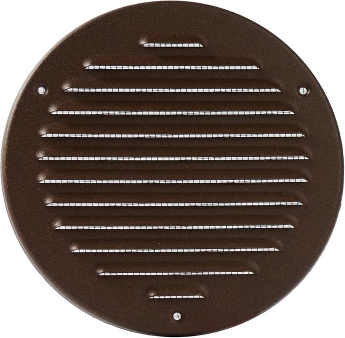 Ventilatierooster - Rond rooster - Binnenklimaat verbeteren - Geïntegreerd muggennet - 152 cm diameter - Bruin