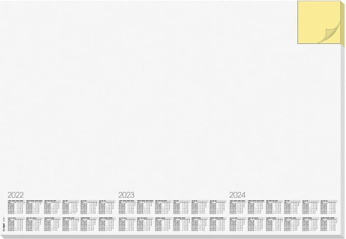 Bureau onderlegger - 59.5 x 41 cm - Kalender 2019/2020/2020 - 30 vellen