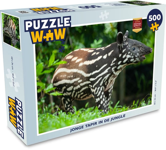 Puzzel Jonge tapir in de jungle - Legpuzzel - Puzzel 500 stukjes