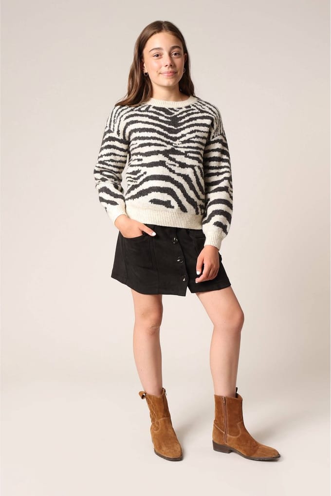 DEELUXE Meisjes zebraprint trui van warm en comfortabel breisel 14