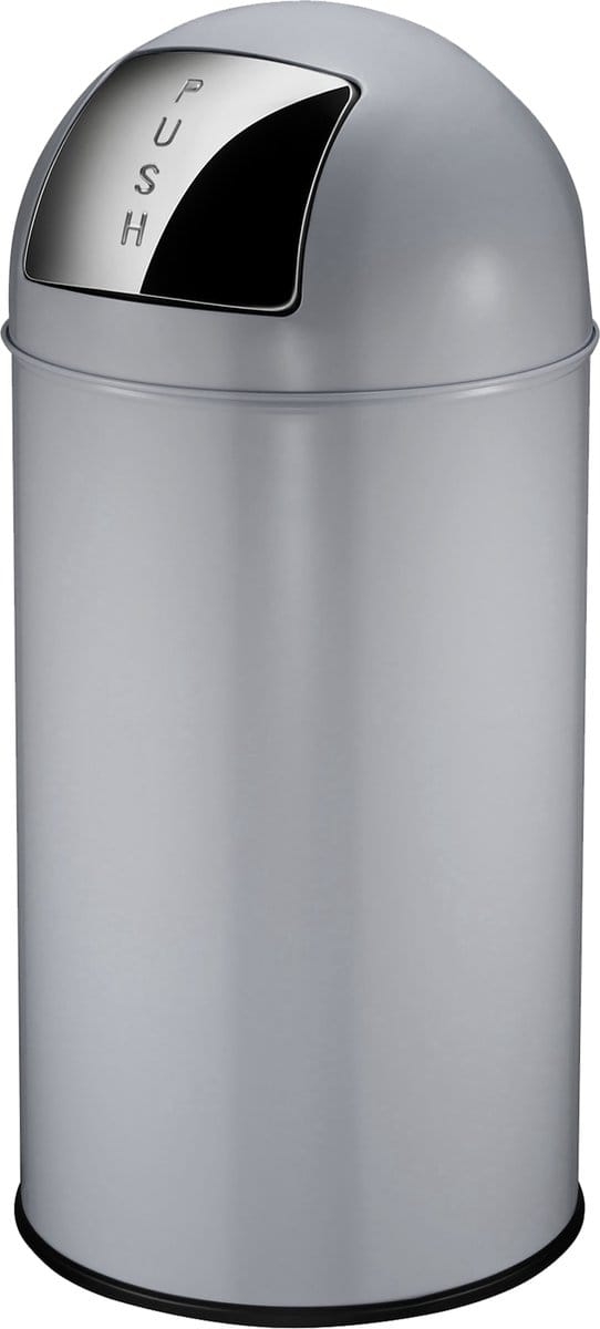 EKO - Pushcan 40 liter - Steel - grijs - Prullenbak